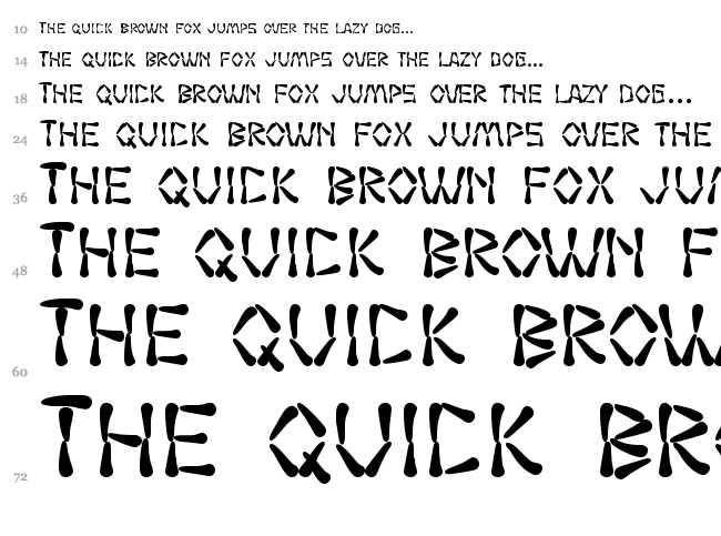 SF Wasabi font waterfall